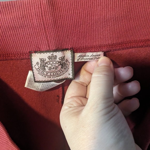 Vintage Juicy Couture Y2K red Terry Cloth Tracksuit Pants - Picture 4 of 6
